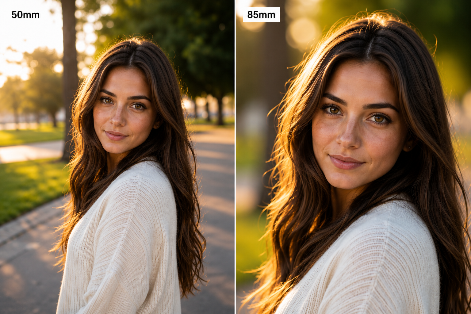 50mm versus 85mm lens portrait comparison